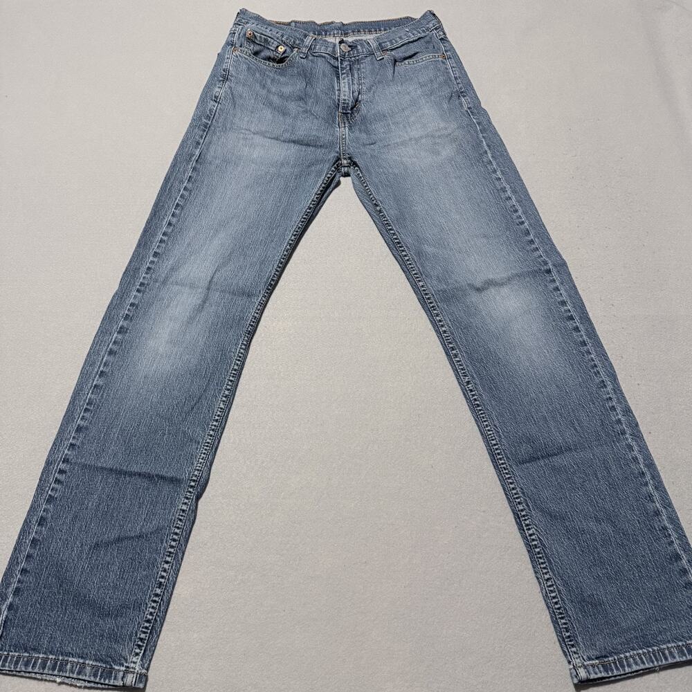 Levi's 505 Straight Jeans Men's Blue Denim Mid Rise Distressed Classic - 30x32